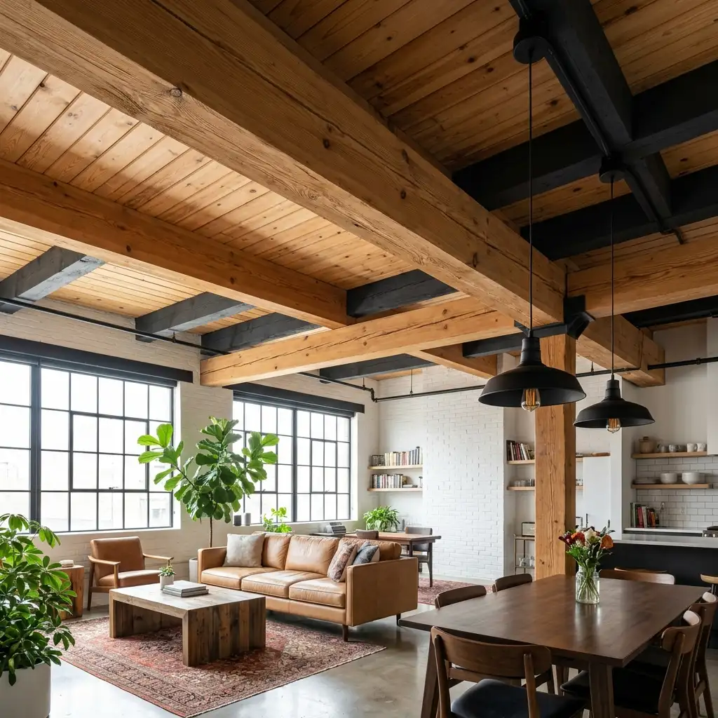 48. Create a Wood Ceiling With Exposed Joists