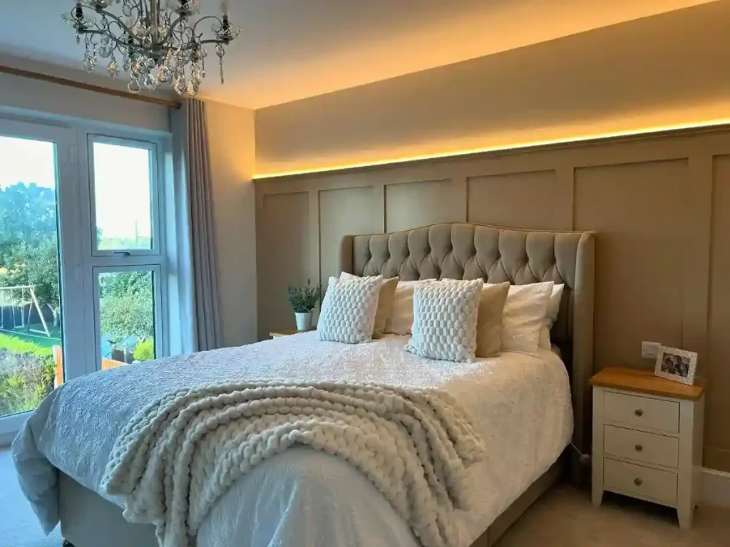 5. Beadboard Behind the Bed as a Headboard Wall