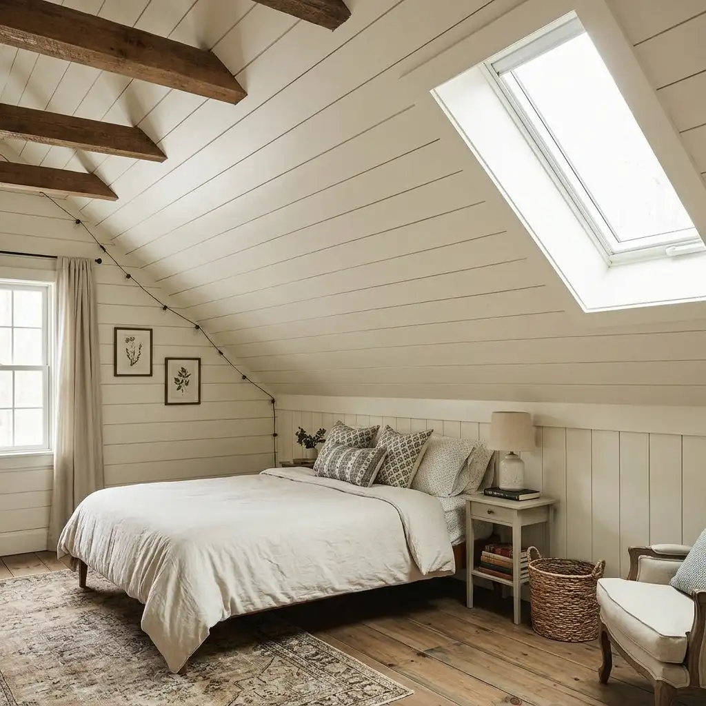 5. Use Shiplap on the Sloped Ceiling Surface