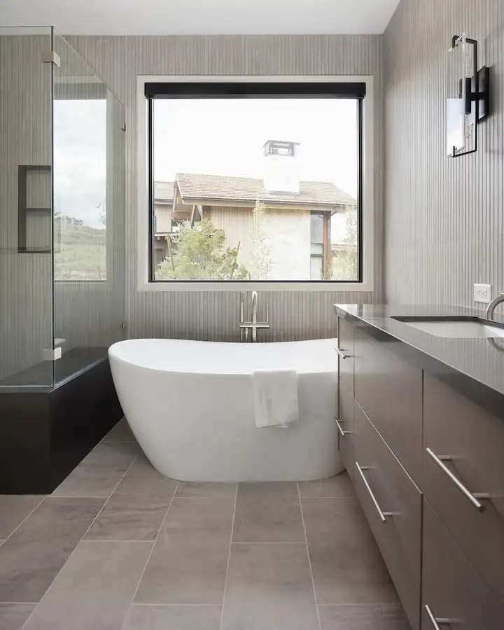 6. Use Large Format Tile for a Spa Like Floor