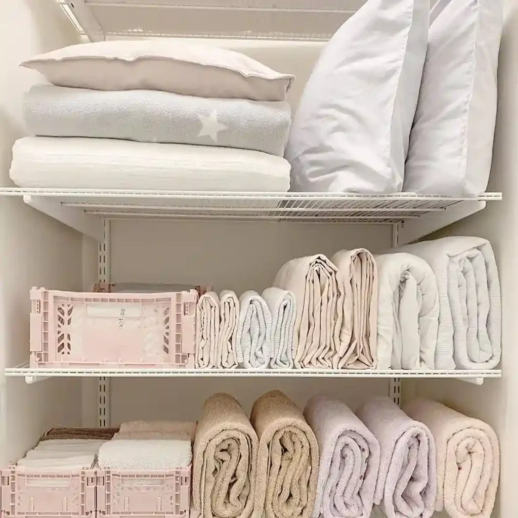 8. Store Towels Folded Vertically Like Files