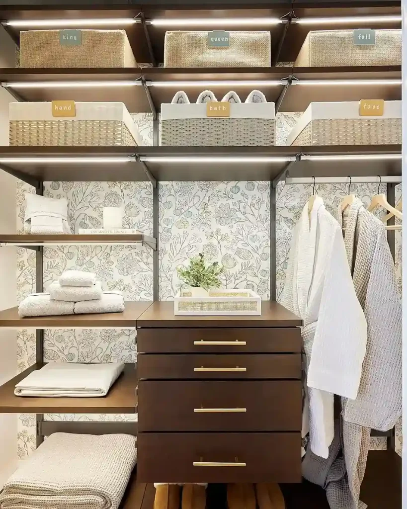 9. Use Pull Out Drawers for Deep Closet Shelves