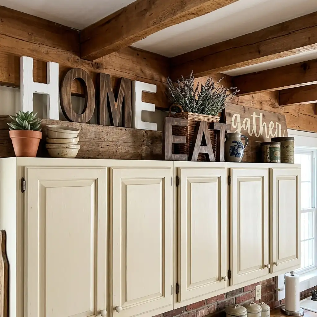 10. Style a Rustic Display With Wooden Signs and Letters