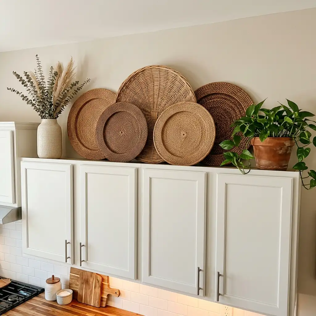 11. Use Wicker or Rattan Charger Plates as Wall Decor