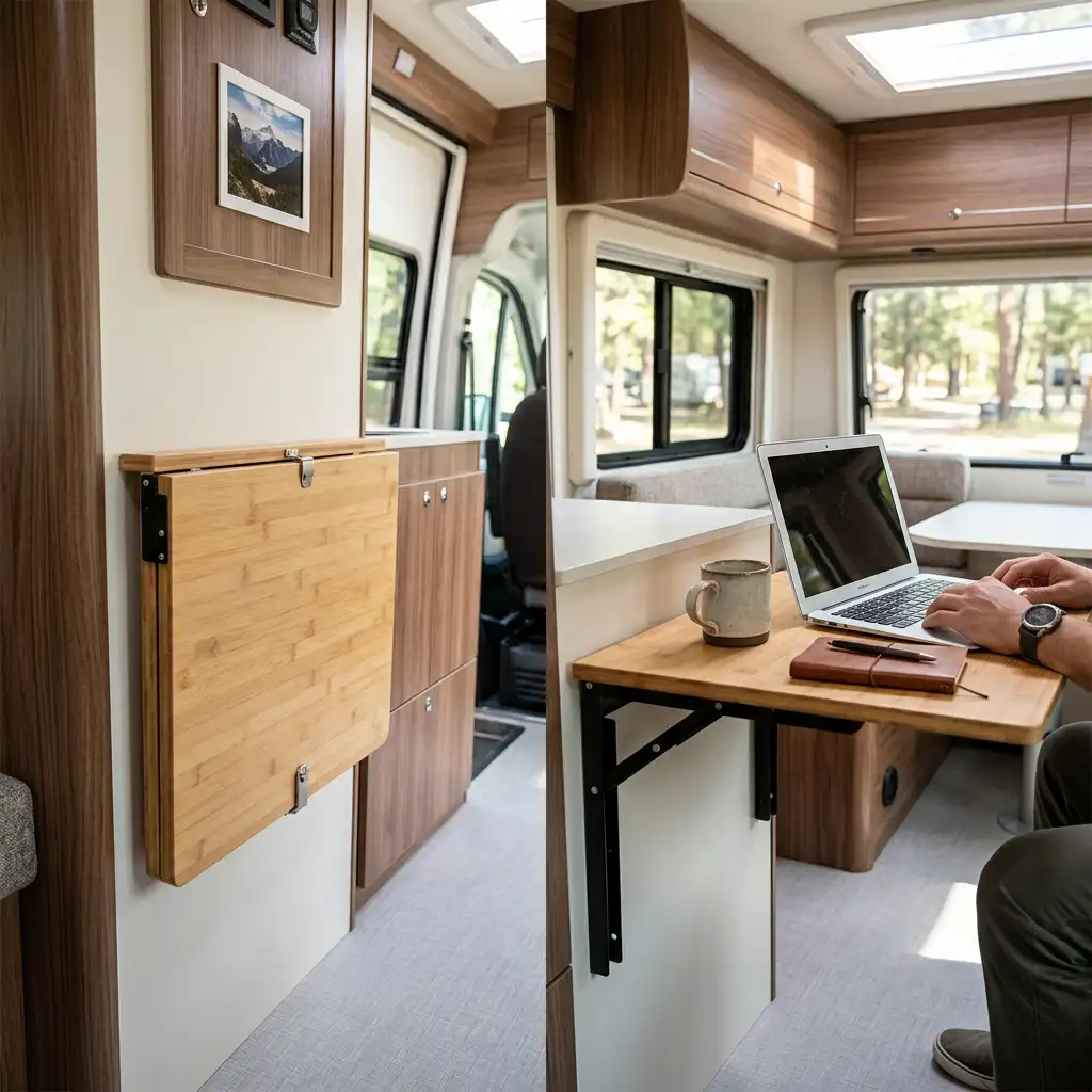 18. Mount a Wall Mounted Folding Table for Extra Surface Space