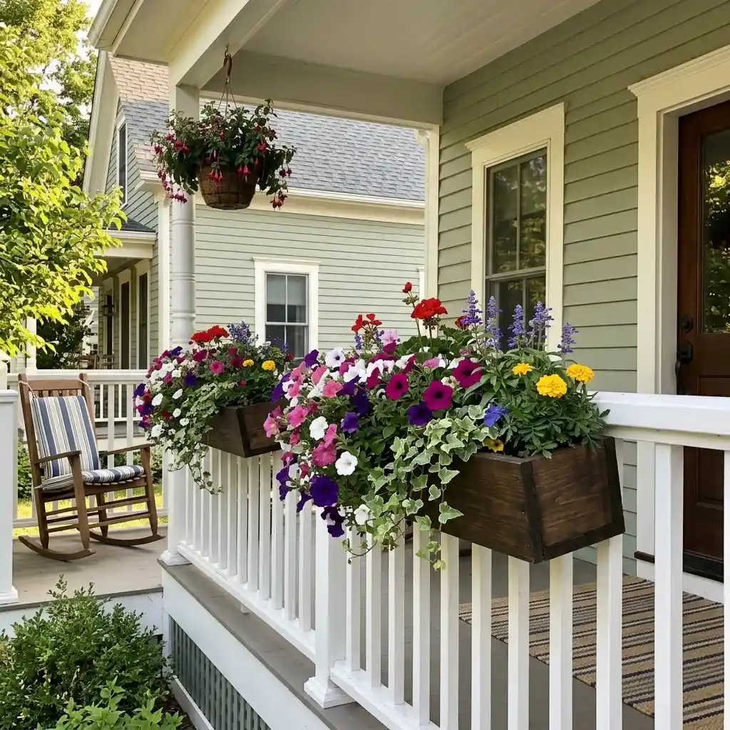 19. How to Add Window Boxes to Your Porch Railing