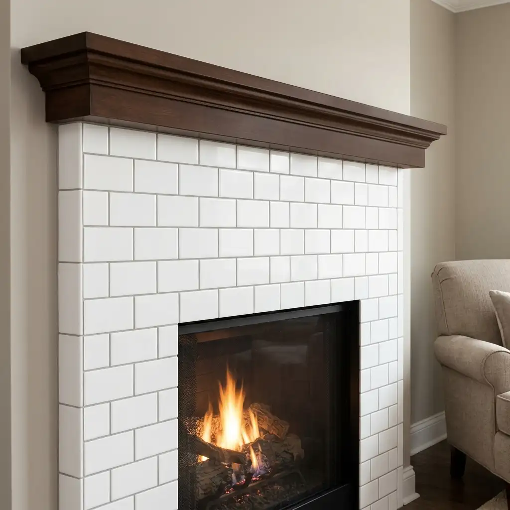 22. Fireplace With Subway Tile Surround