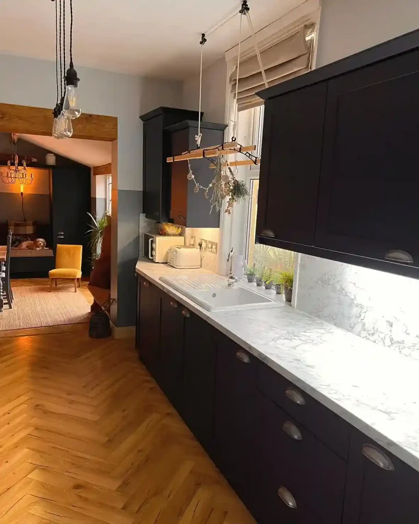 23. Create a Victorian Kitchen With Dark and Moody Atmosphere