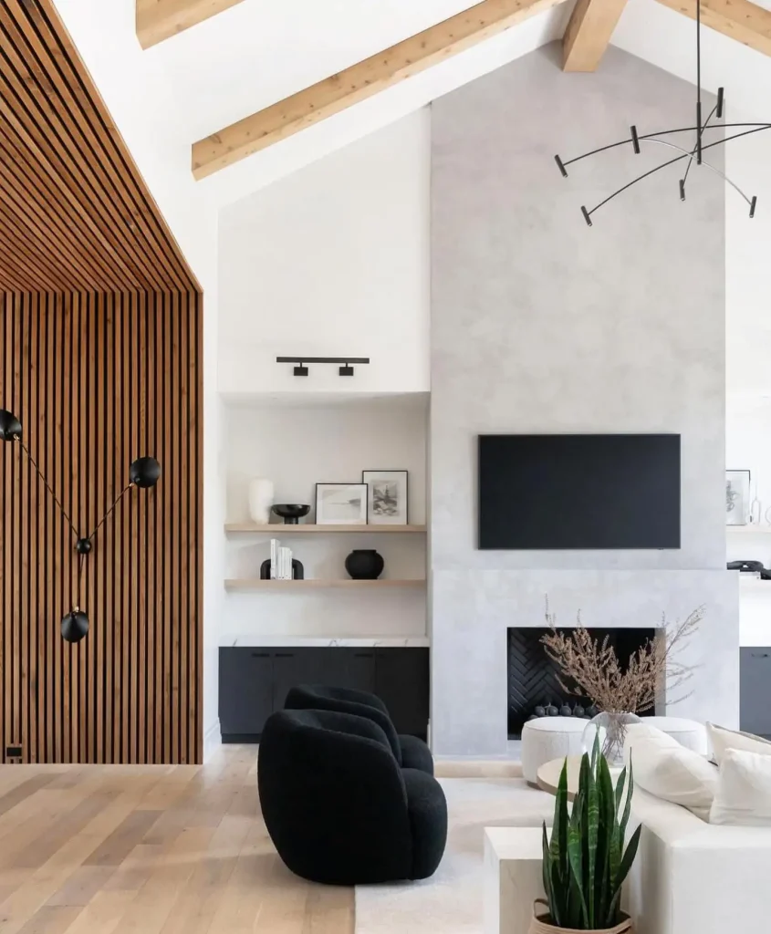 26. Fireplace With Integrated TV Above