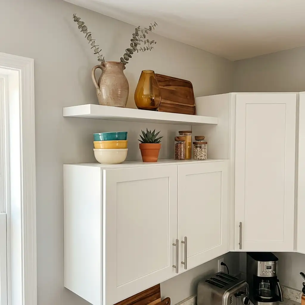 29. Build a Display Shelf on Top of Short Cabinets
