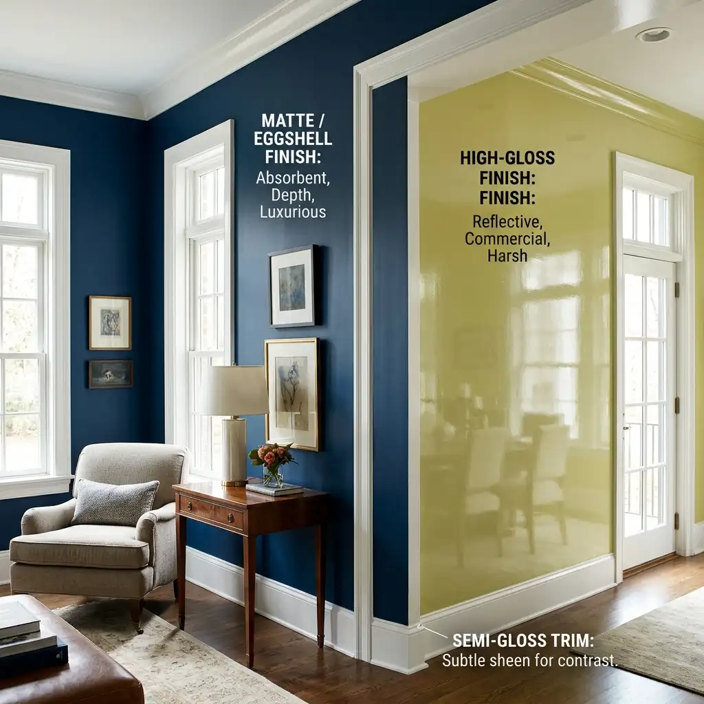 05 Matte or eggshell finish on walls