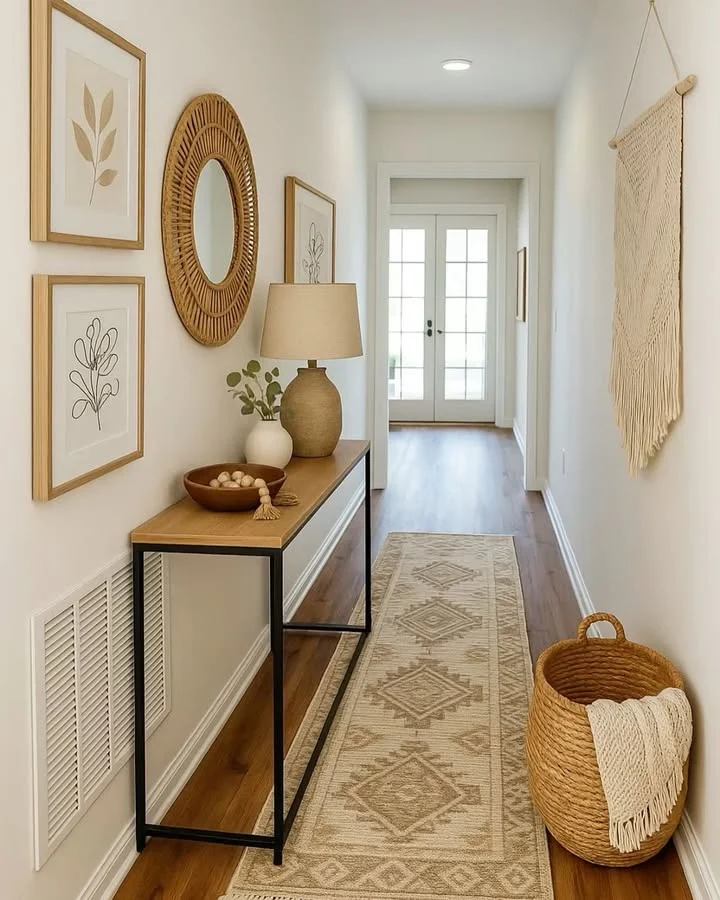 11. Narrow Slim Console Table for Tight Hallways