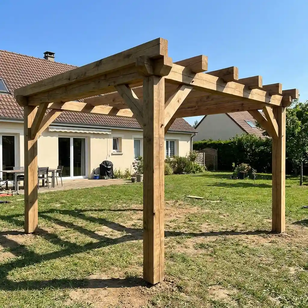14. Backyard Pergola Swing Bed