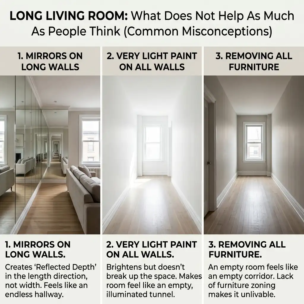 15 Mirrors on the long walls