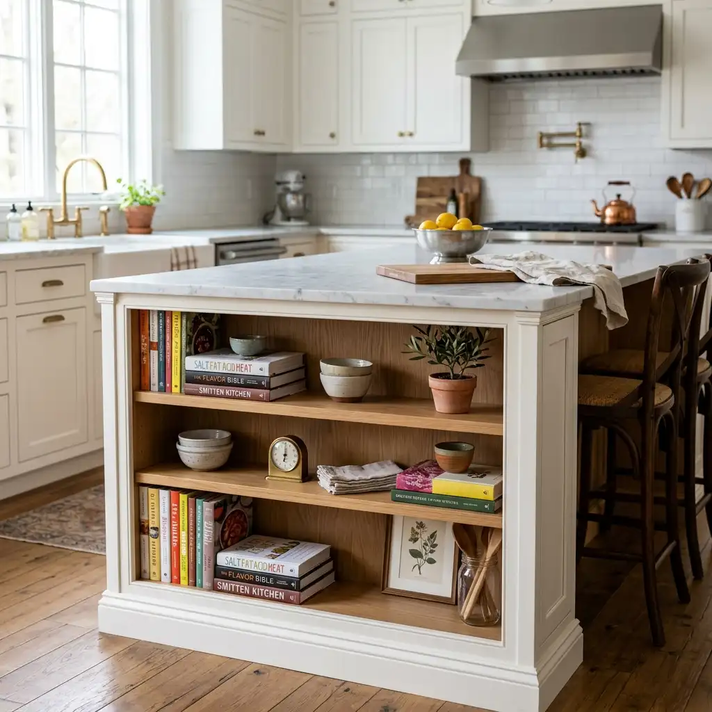 16. Bookcase Style End Panel With Display Shelves
