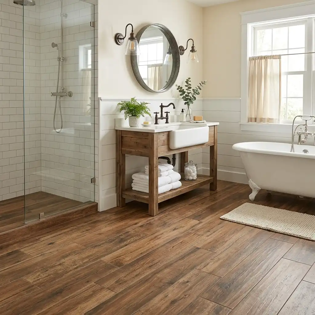 16. Wide Plank Wood Look Tile