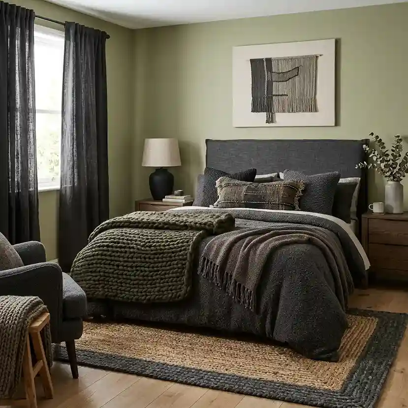 19 Heavily textured chunky woven fabrics in dark neutral