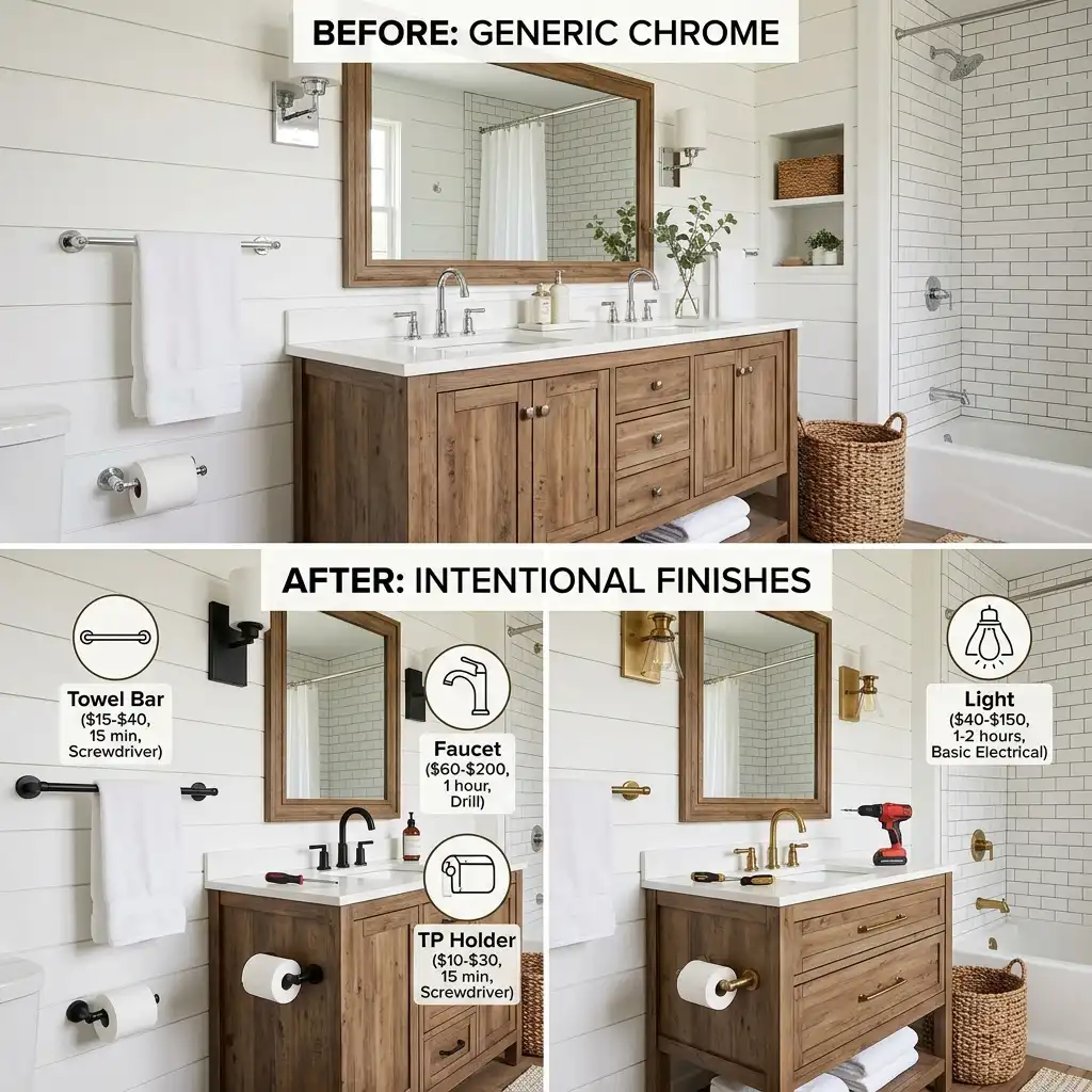 19. Swap Every Chrome Fixture for Matte Black or Brass