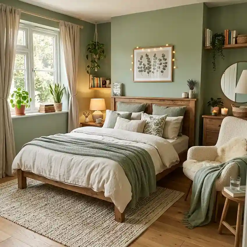 2 Cozy Sage Green Bedroom