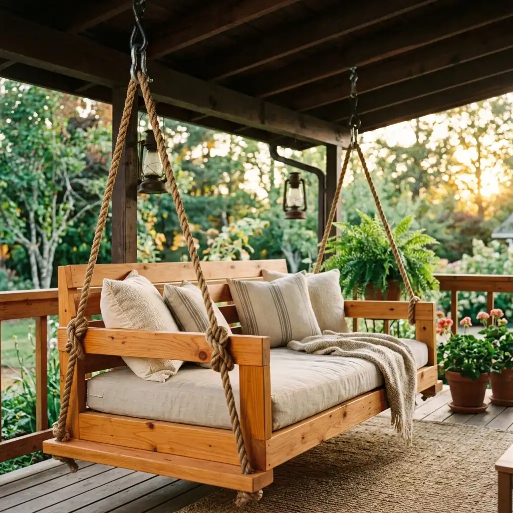 2. Natural Cedar with Rope Suspension