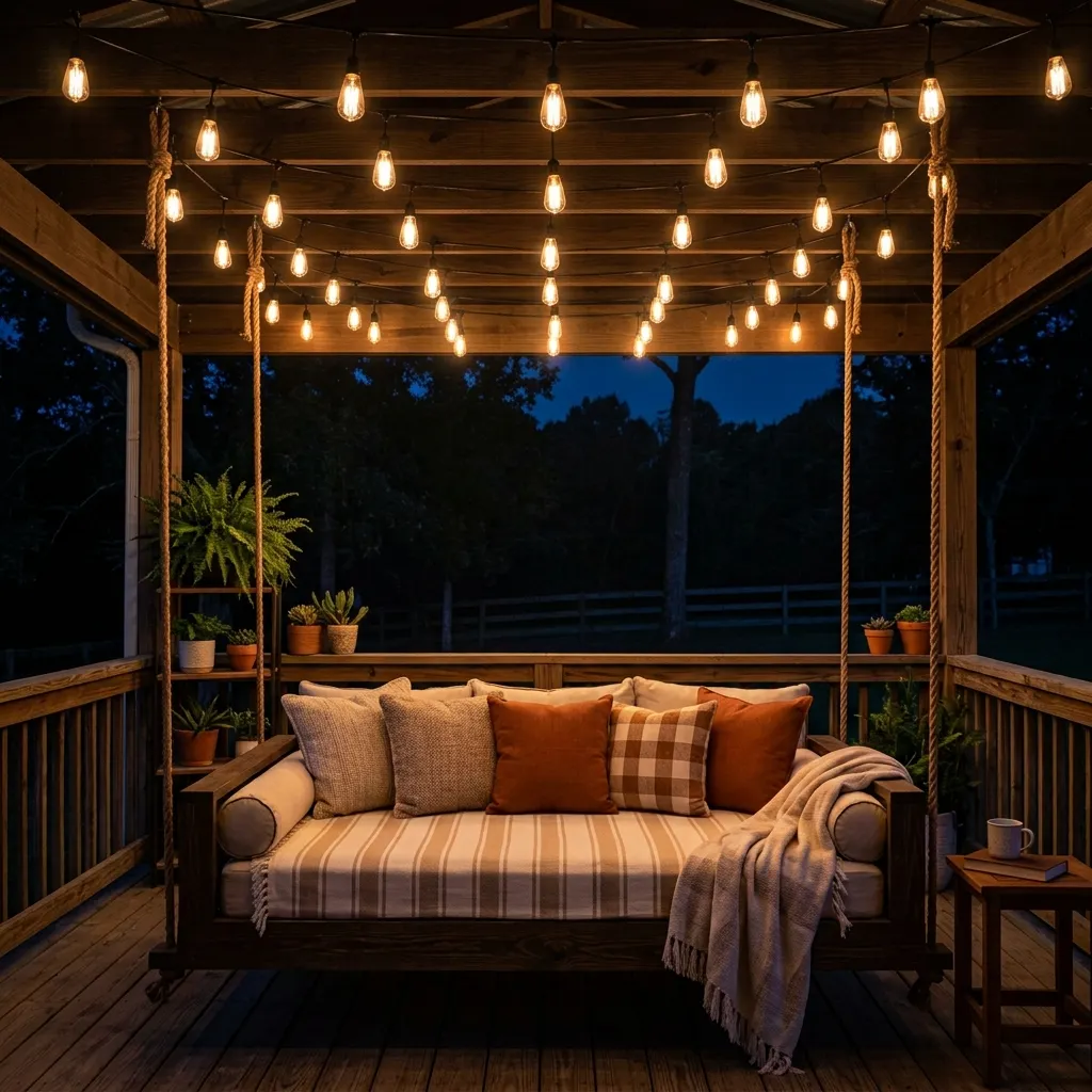 21. String Light Canopy Overhead