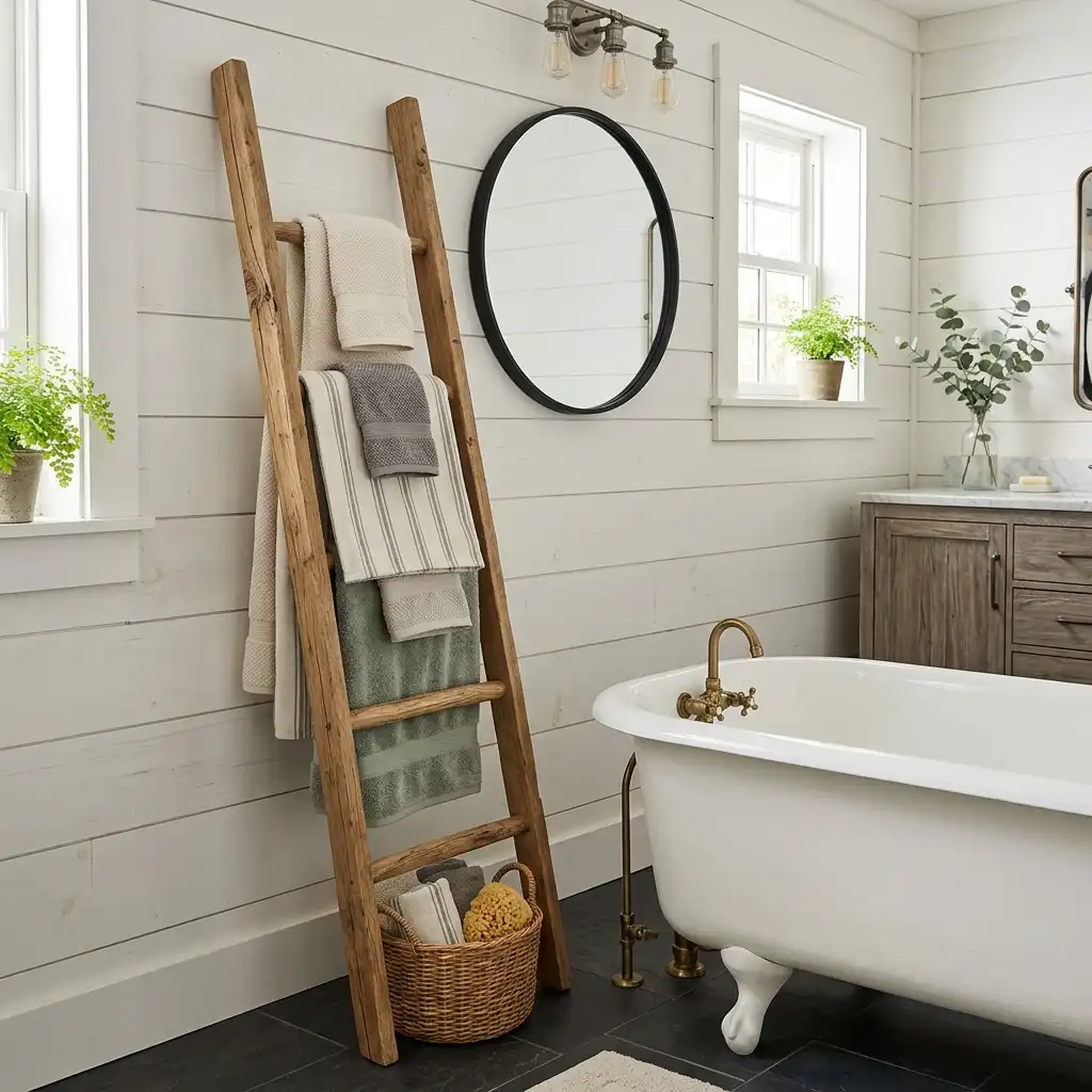 23. Ladder Towel Rack