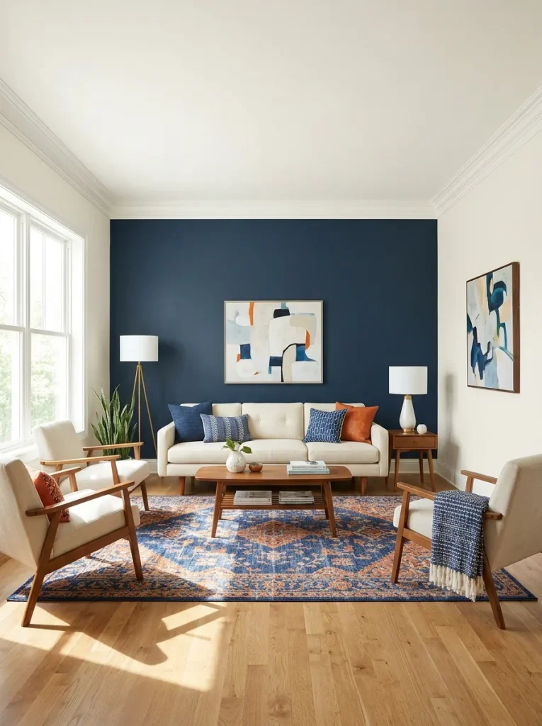 27. Warm White Bold Accent Wall