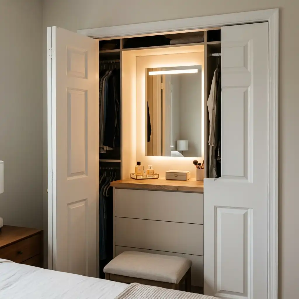 3. The Built In Closet Vanity