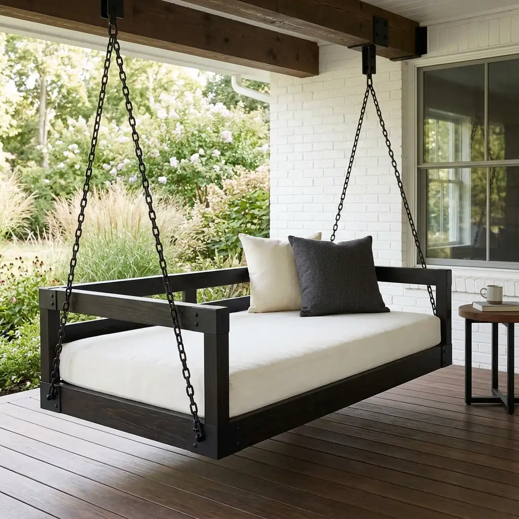 5. Modern Farmhouse Swing Bed