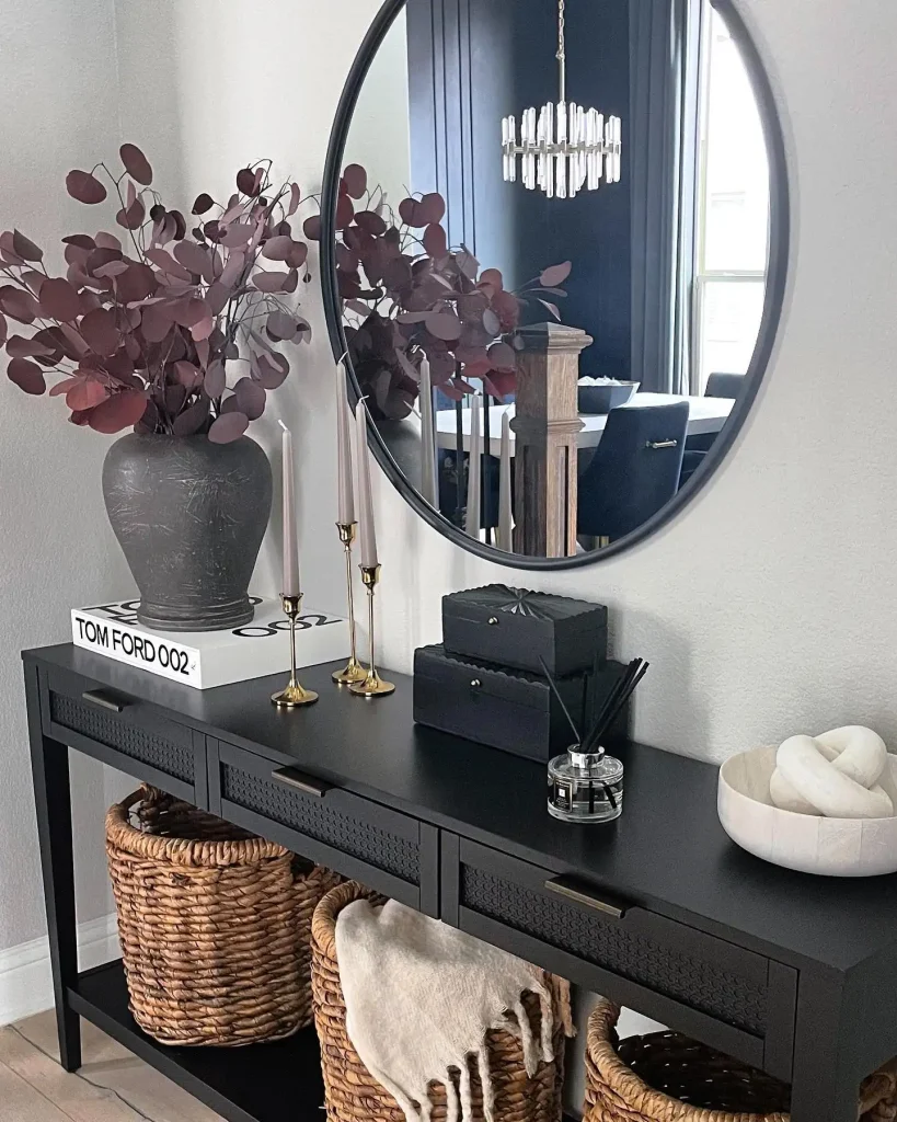 6. Dark Painted Console Table for a Bold Statement