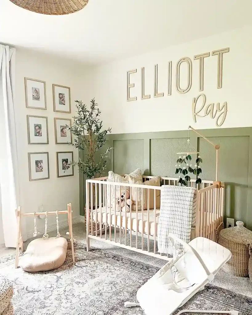 8. Choose Sage Green for a Calm Botanical Nursery