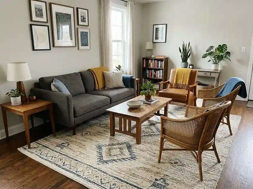 12 Define the Seating Zone With an Area Rug