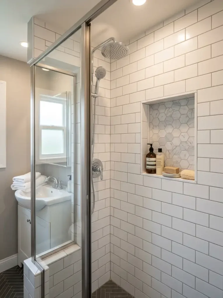 14 Add a Niche or Recessed Shelf in the Shower