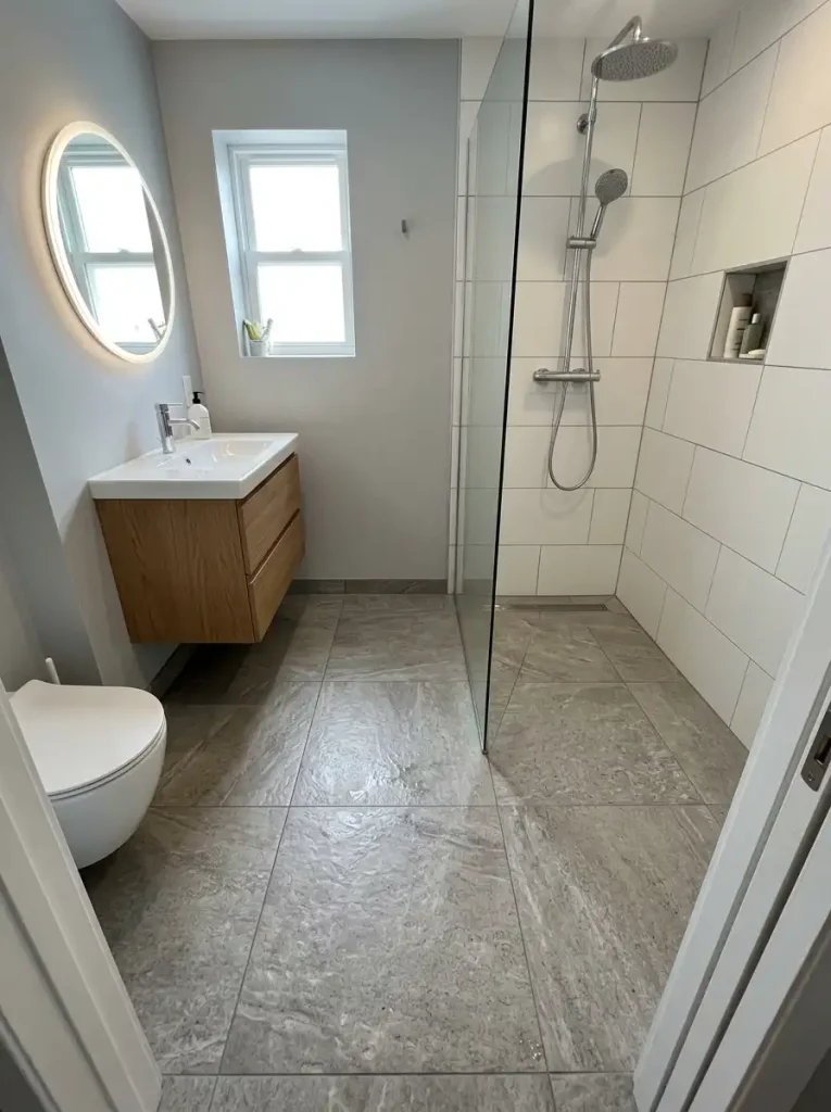 16 Use Continuous Flooring Into the Shower