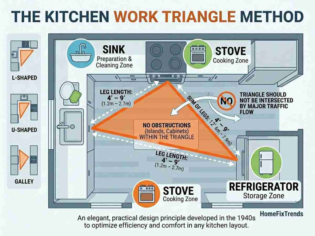 2 Kitchen Work Triangle Method