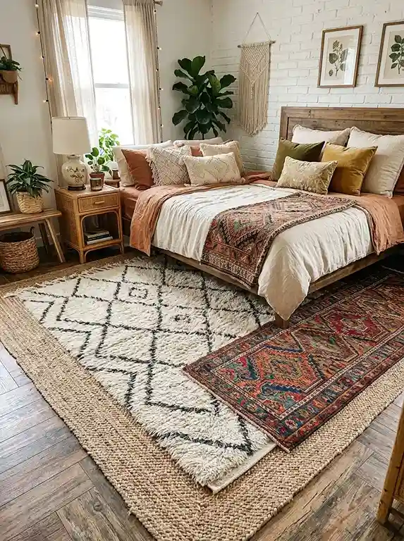 2. Layer Two or Three Rugs Instead of One