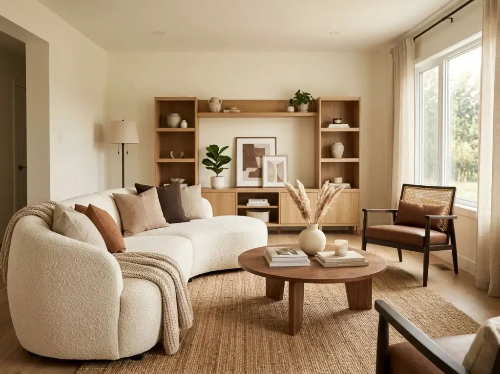 24 Boucle sofa in cream or oatmeal