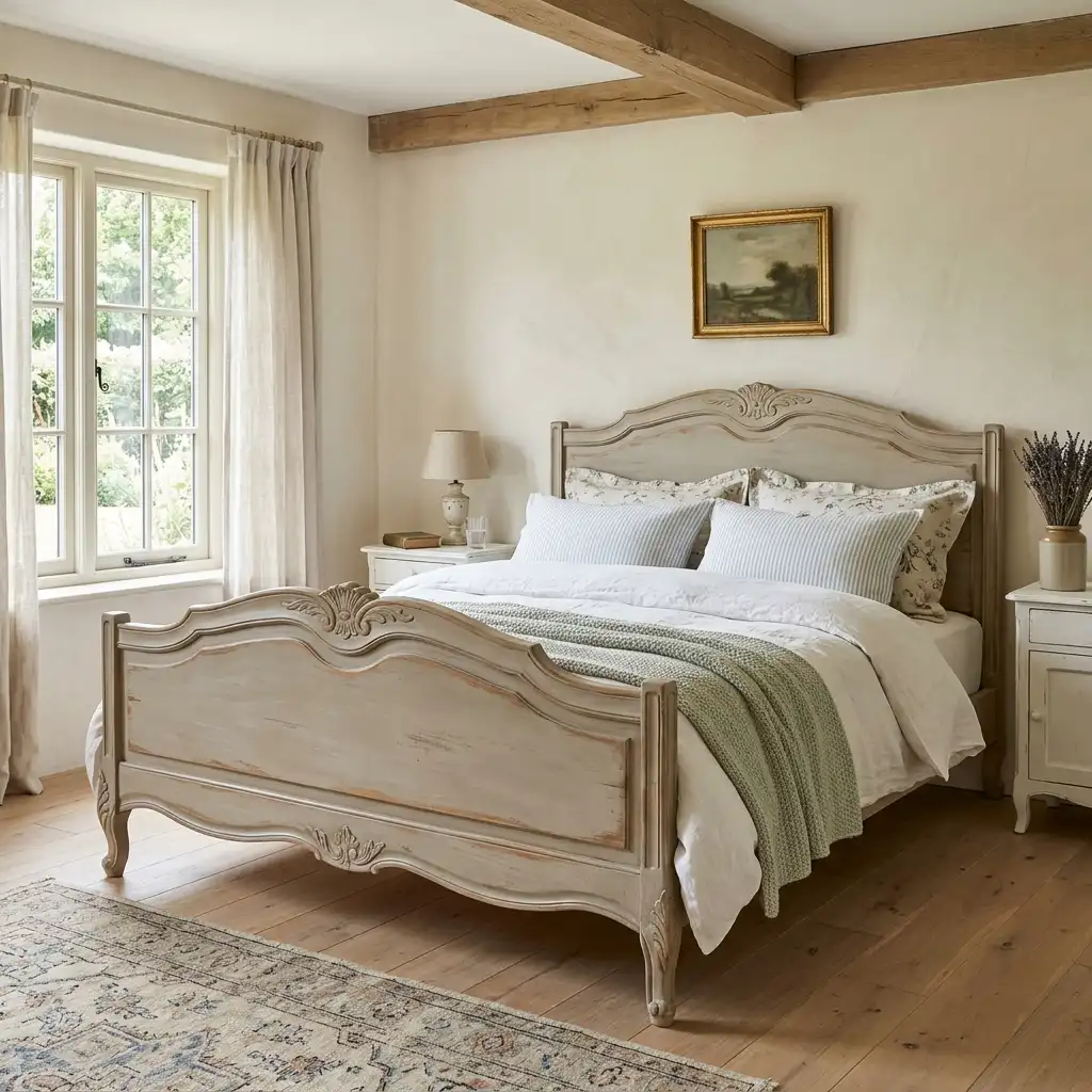 7 The carved wood bed