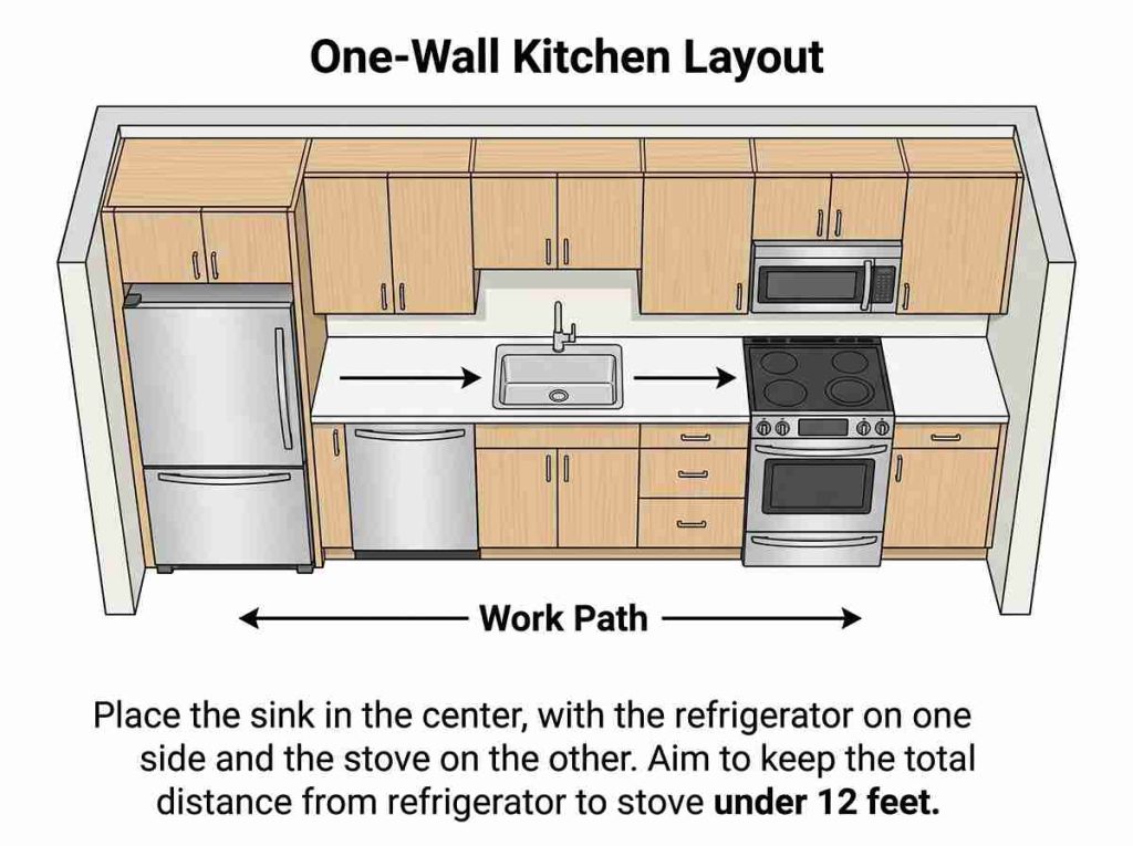 9 one wall layout