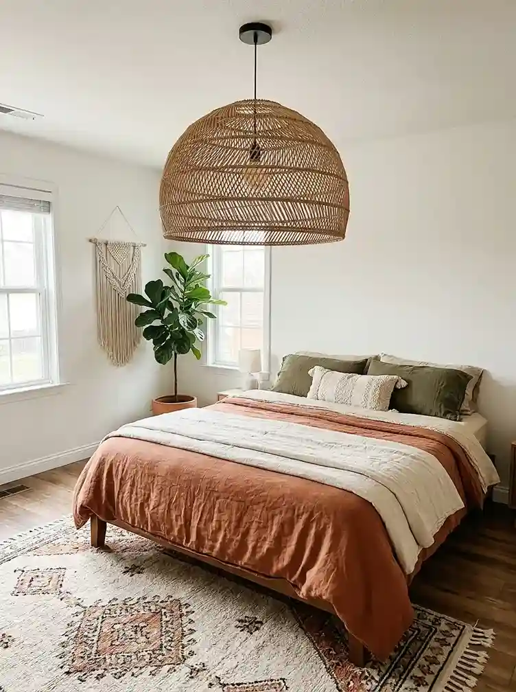 9. Add a Wicker or Rattan Pendant Light