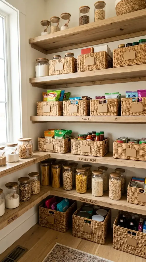 19. Label Pantry Zones With Simple Tags
