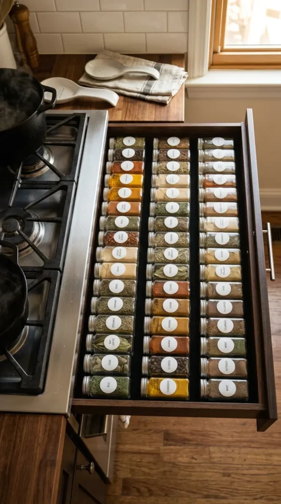 21. Fit a Spice Drawer Next to the Cooktop