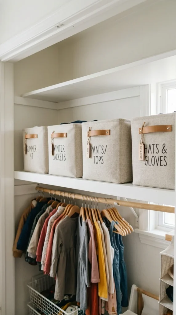 22. Sort Seasonal Clothes Into Labeled Bins