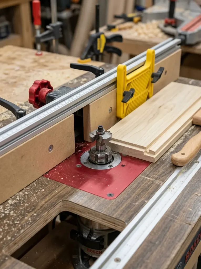 6. Set up your router table to cut the panel groove
