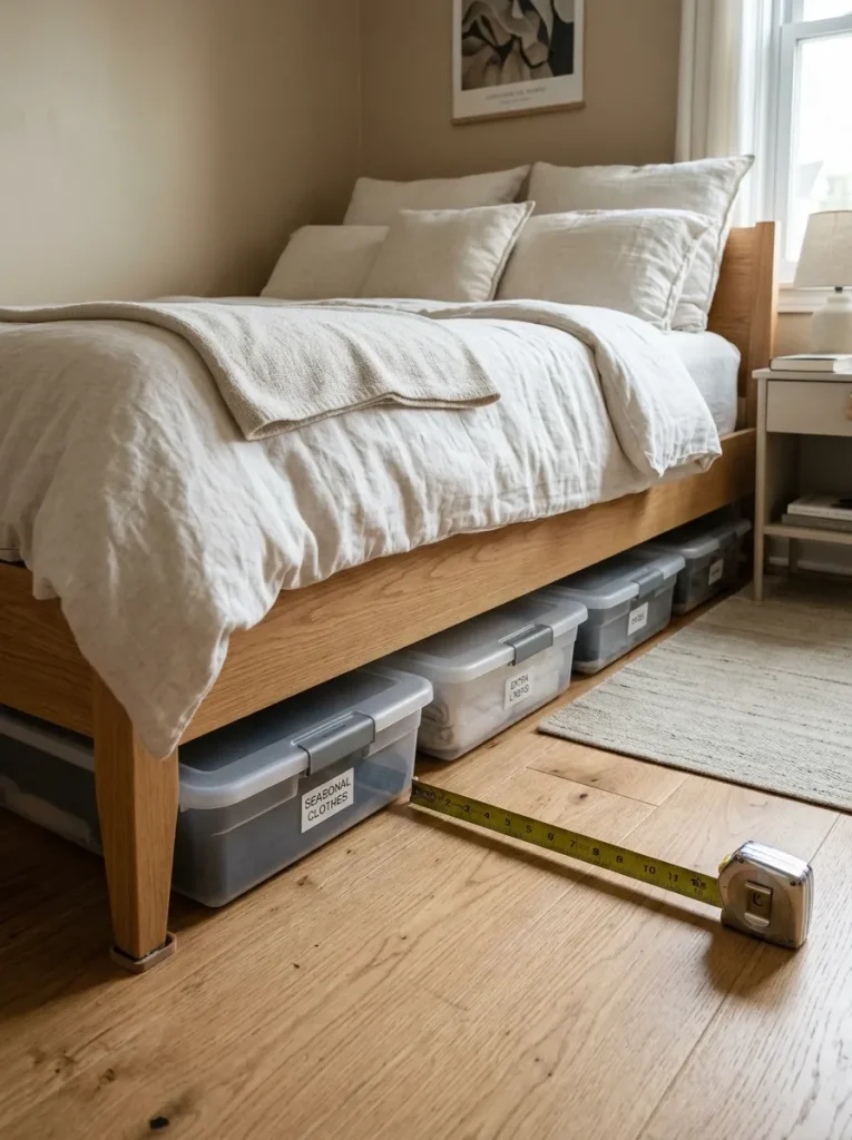 Step 9 Store under the bed with flat bins or risers