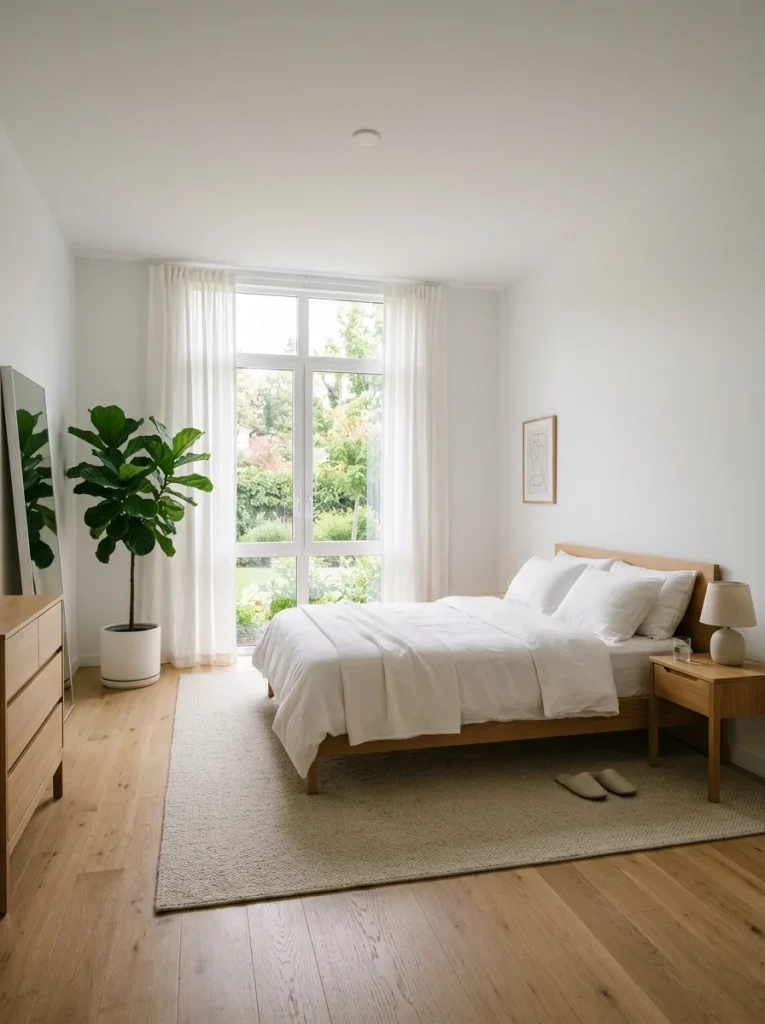 10. Japanese Inspired Minimalist Guest Bedroom
