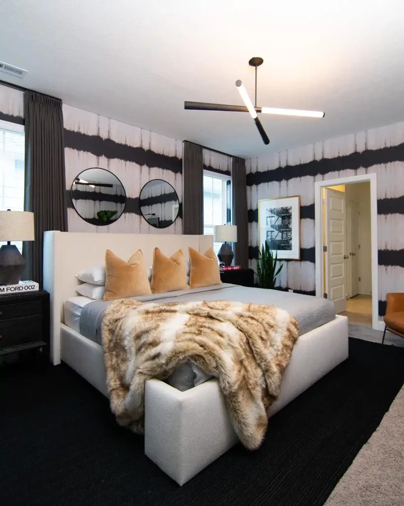 2. Use Bold Shibori Style Wallpaper