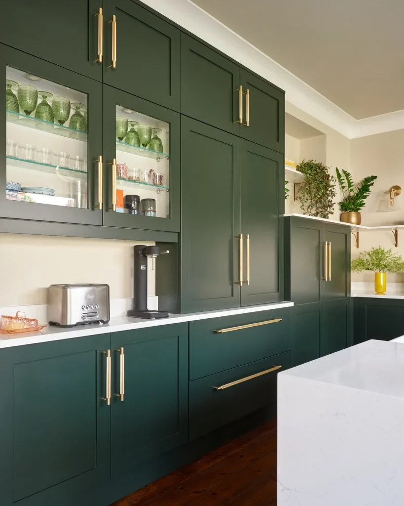 3. Choose Deep Forest Green Cabinets