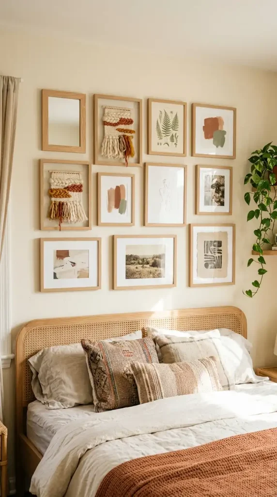 5 Gallery wall above bed