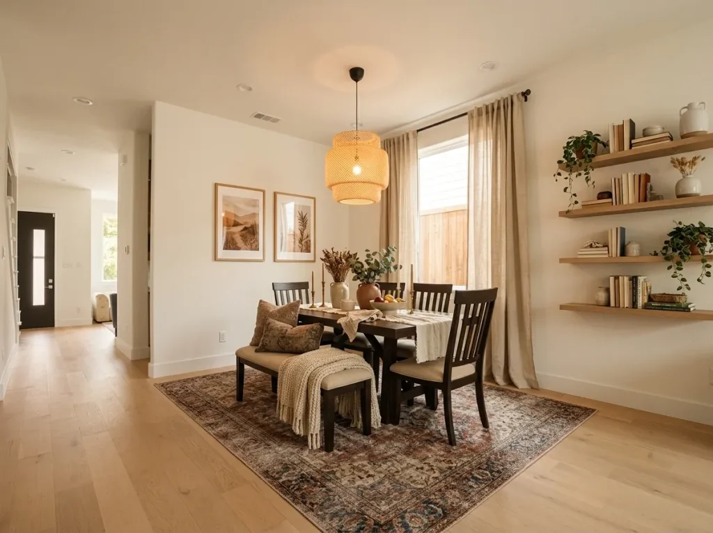 5 The Dining Room Casual Elegance with Floating Shelves